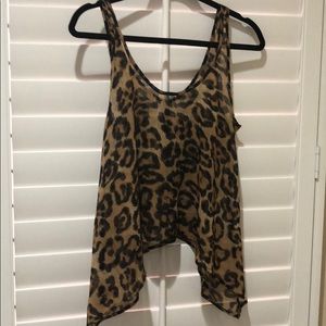 Sheer leopard blouse
